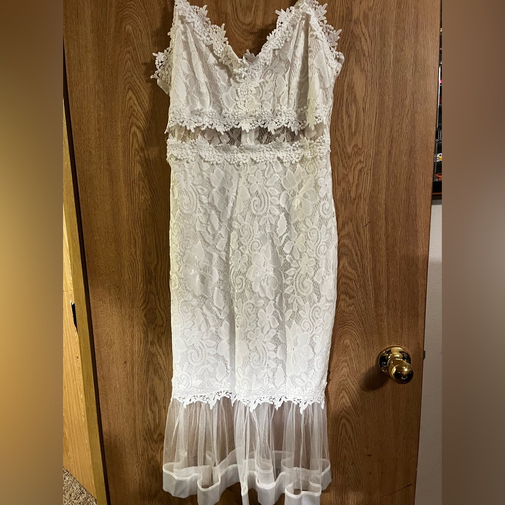 White Lace Dress Sz S